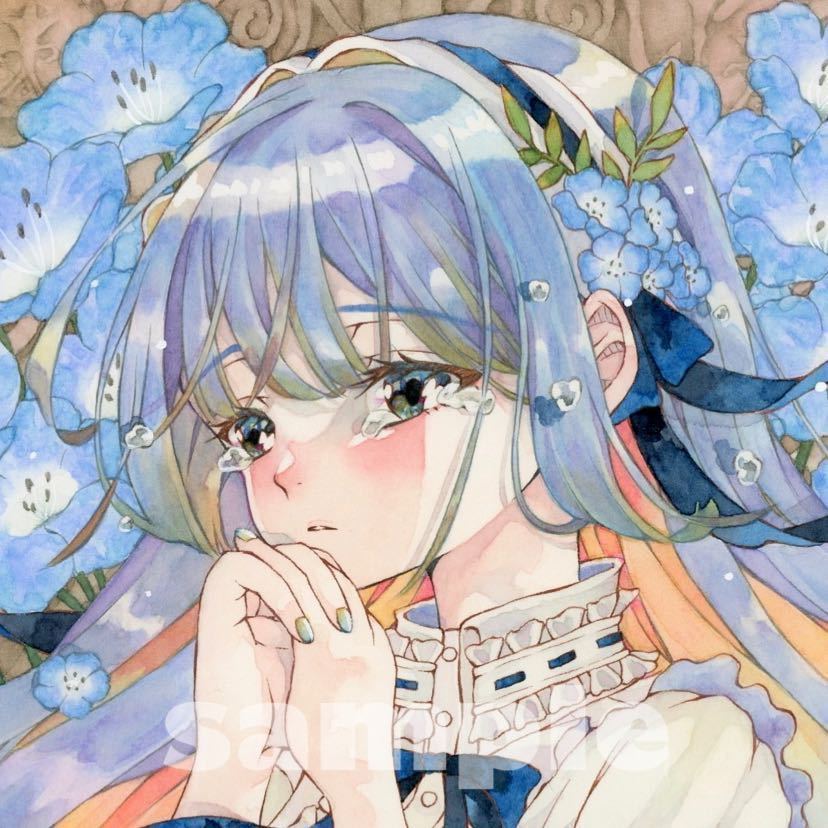 Yahoo!オークション - 手描きイラストオリジナル 透明水彩 アナログ原