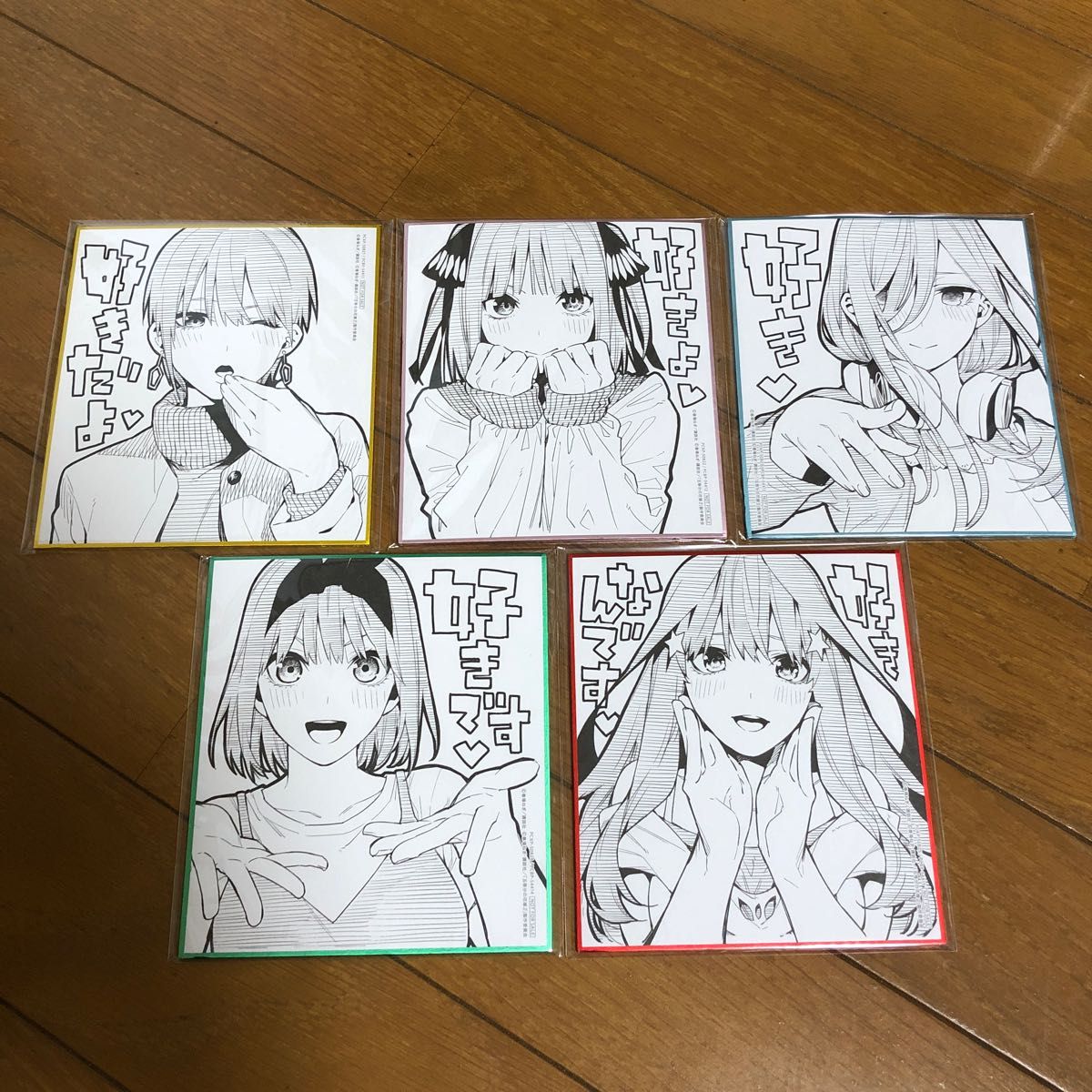 ミニ色紙 五等分の花嫁 BD/DVD購入特典 一花 二乃 三玖 四葉 五月 春場