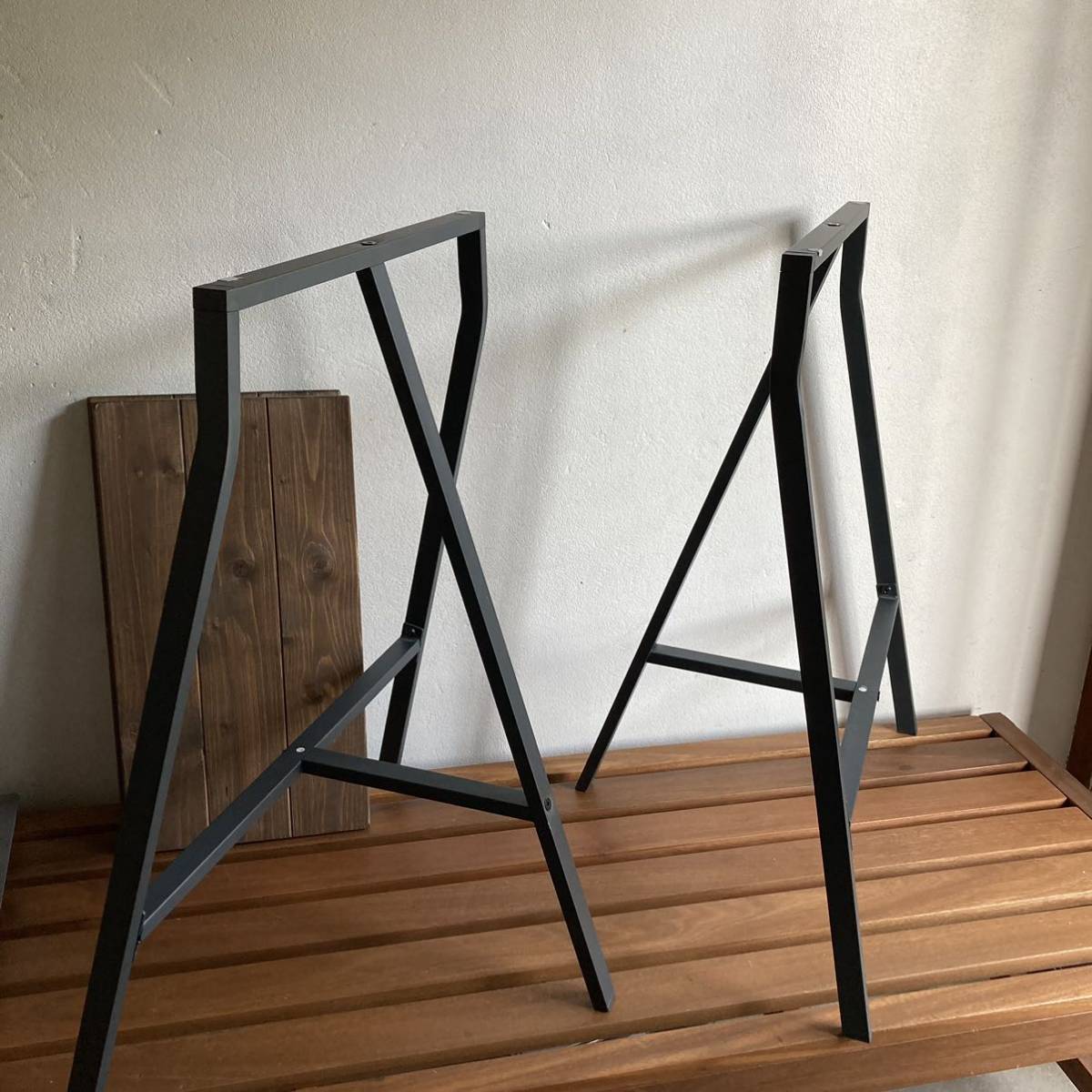 IKEA LERBERG (レールベリ) 架台 2脚セット/ 棚板付き テーブル脚