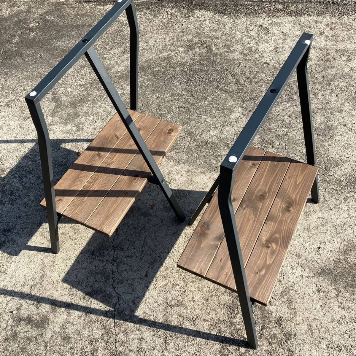 IKEA LERBERG (レールベリ) 架台 2脚セット/ 棚板付き テーブル脚