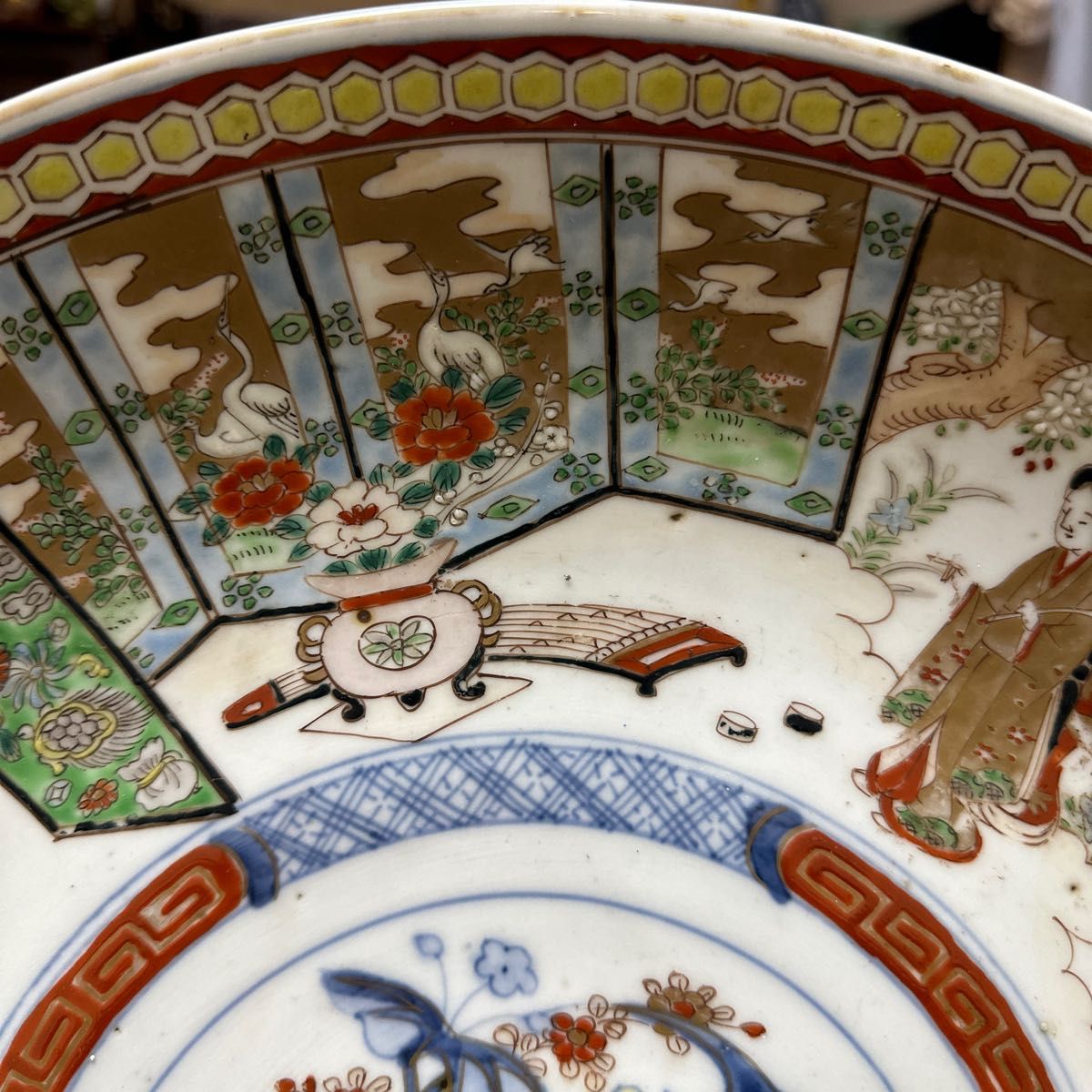 骨董品 古伊万里 有田焼 明治時代 錦手金彩色絵 飾り皿 大皿｜Yahoo