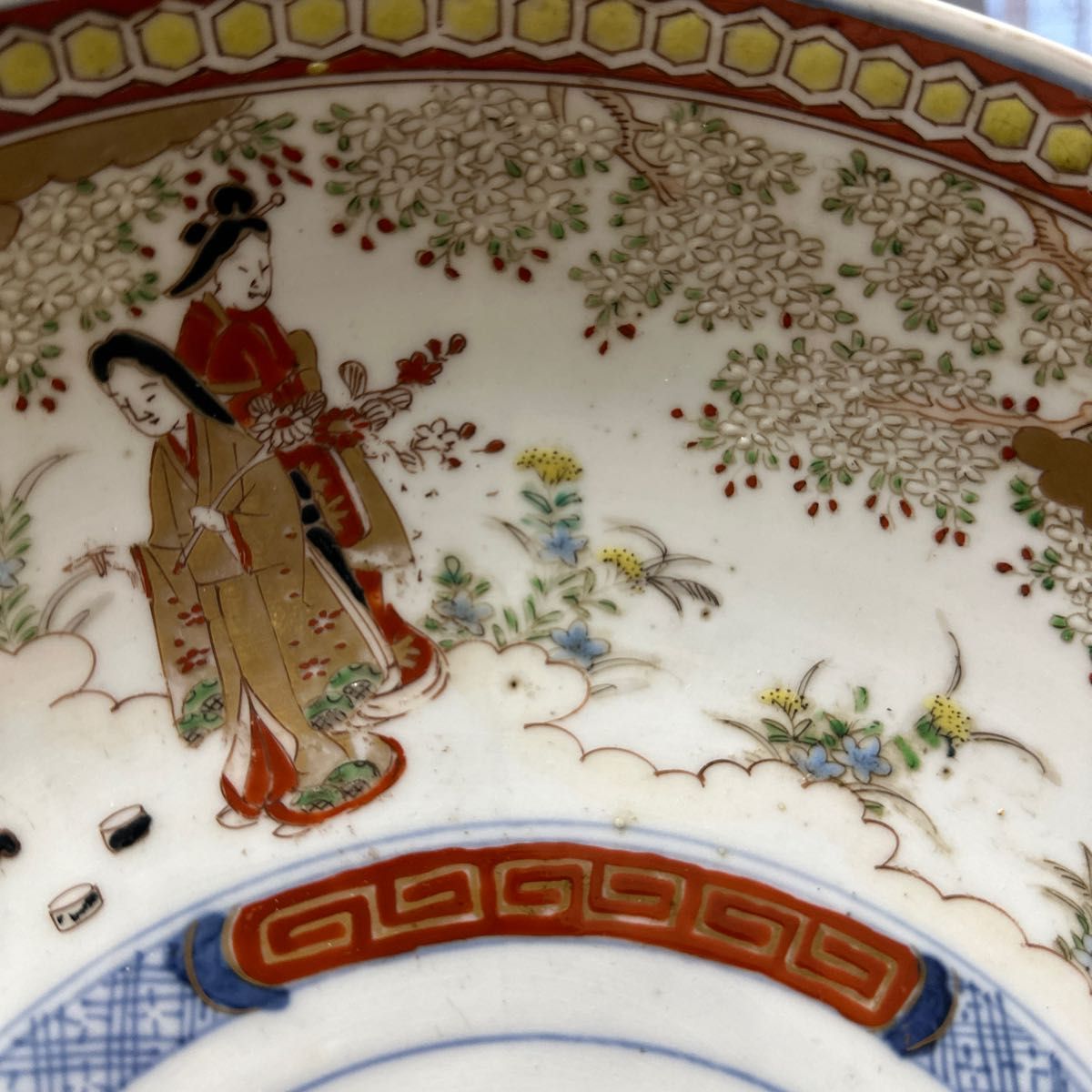 骨董品 古伊万里 有田焼 明治時代 錦手金彩色絵 飾り皿 大皿｜Yahoo