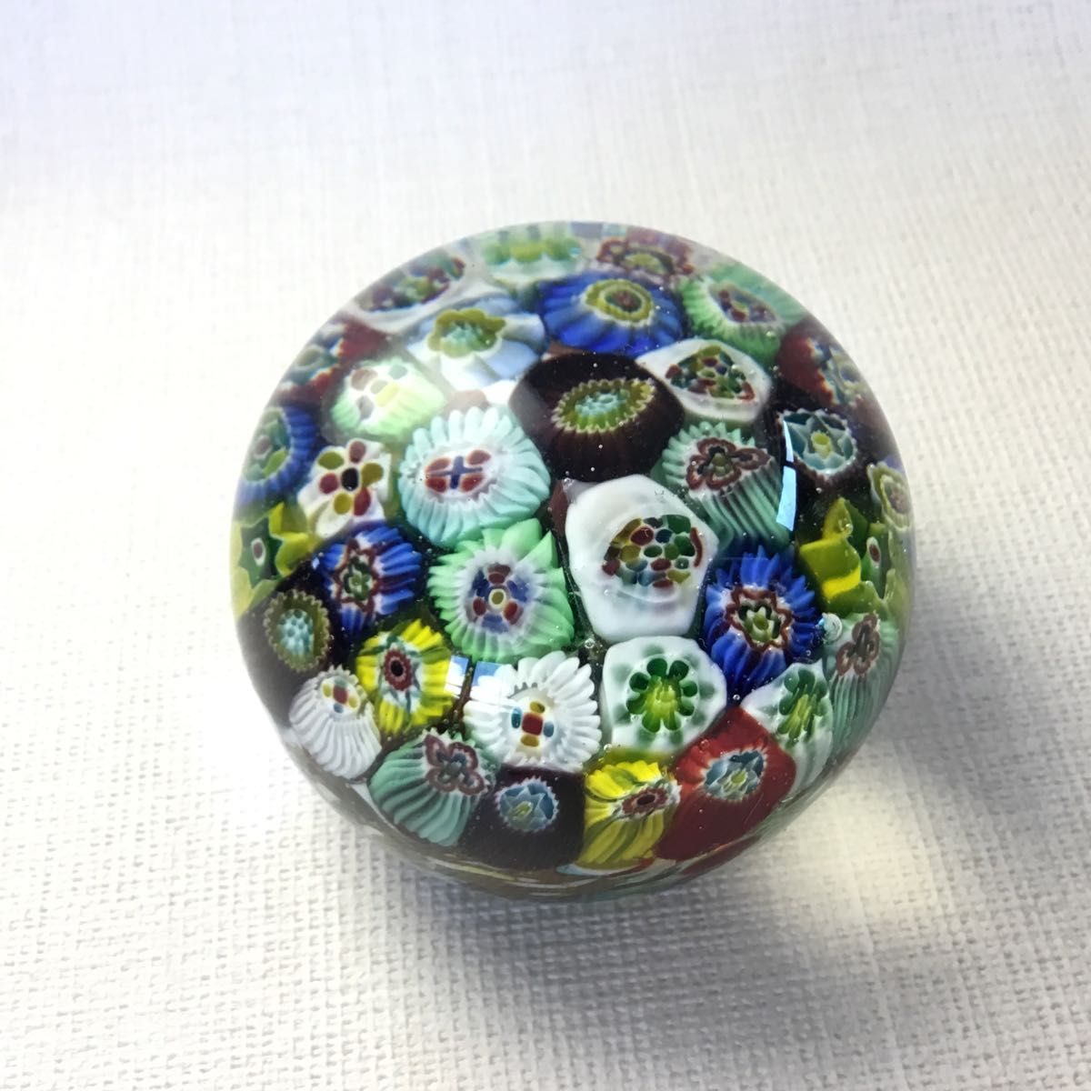 ミルフォオリ ムラーノ ボヘミア ガラスペーパーウェイト 文鎮