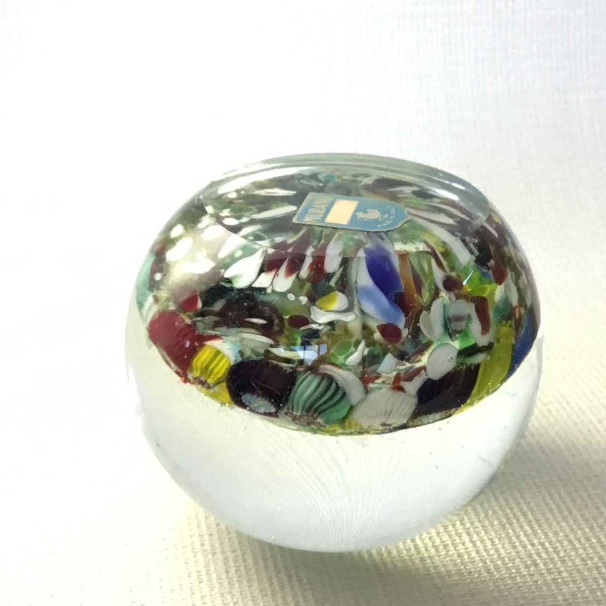 ミルフォオリ ムラーノ ボヘミア ガラスペーパーウェイト 文鎮