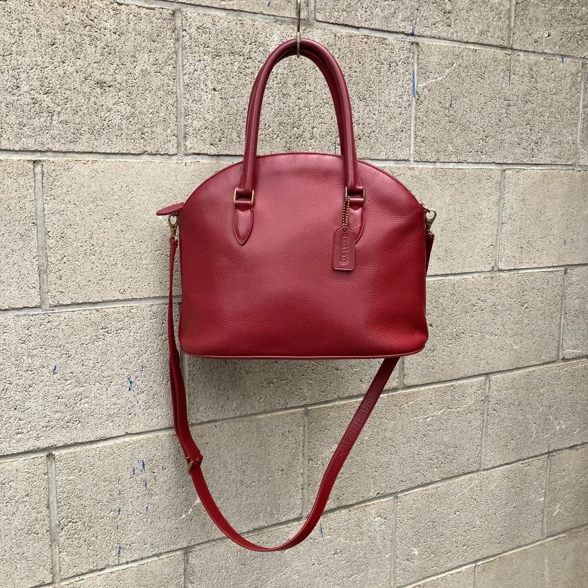 オールドコーチ OLD COACH レザー 赤 ハンドバッグ ショルダー