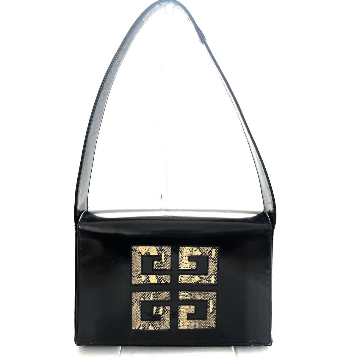 GIVENCHY ジバンシー パイソン デカロゴ ワンショルダー トートバッグ