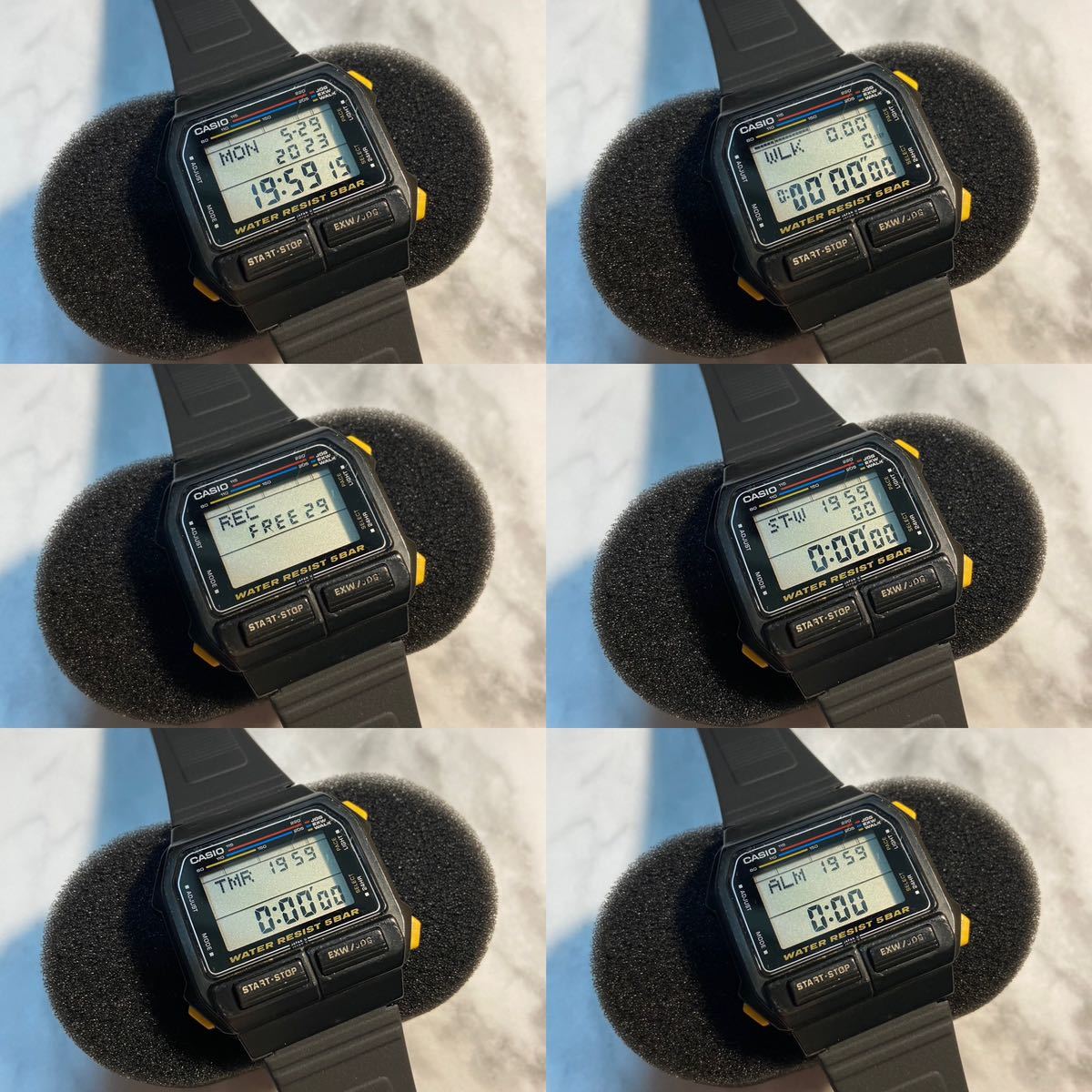 希少 80's 動品CASIO EXW-50 CALORIE PEDOMETER 新品電池 豆球バック