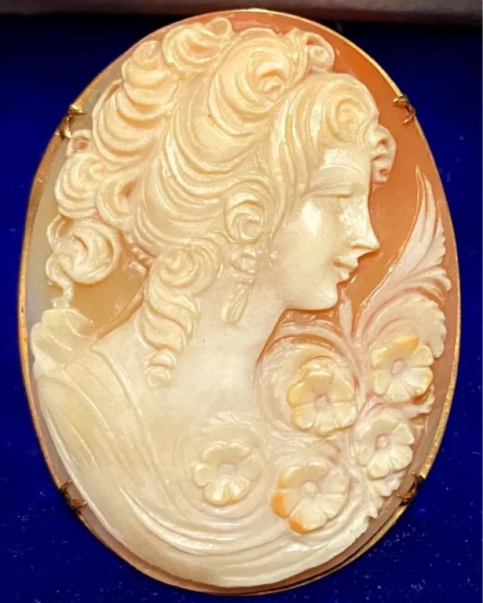 期間限定 最終値下げ カメオ K18 刻印あり シェルカメオ ブローチ