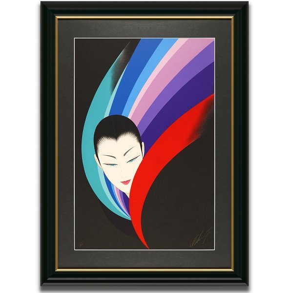 希少品】鶴田一郎 美人画 絵画 日本女性 額入り 年代物 保管品 骨董