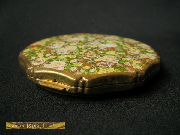 1950 KIGU 英国ヴィンテージ すみれの描かれたコンパクトミラー 1950