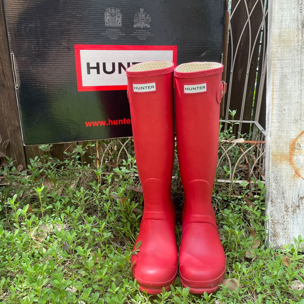 ハンター HUNTER レインブーツ 長靴レッド赤 EU38 24cm箱有り｜Yahoo