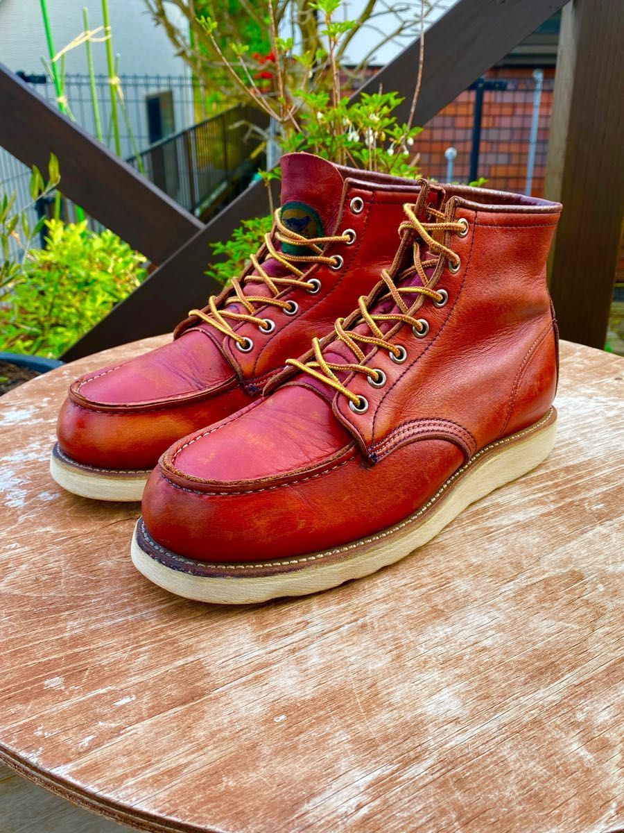 良品 レッドウィング 半円犬タグ 875 赤茶 US7ビンテージ アイリッシュ