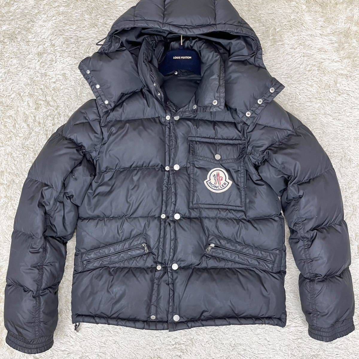 モンクレール MONCLER 肉厚ダウンジャケット フード着脱可能 ブラック