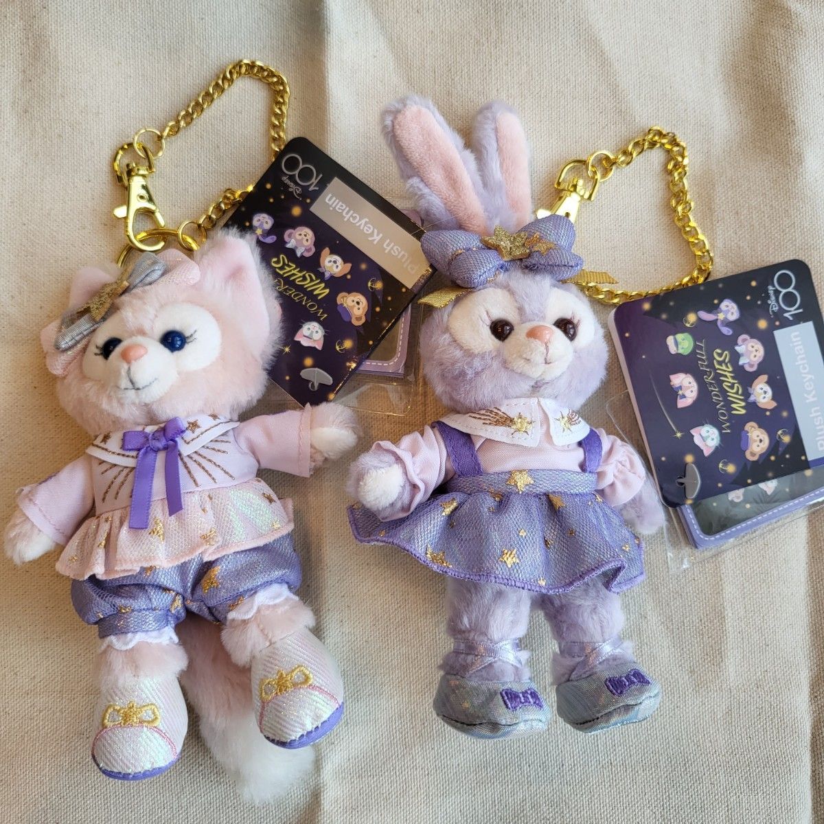 香港ディズニーランドステラルーリーナベルぐるみキーチェーン4点