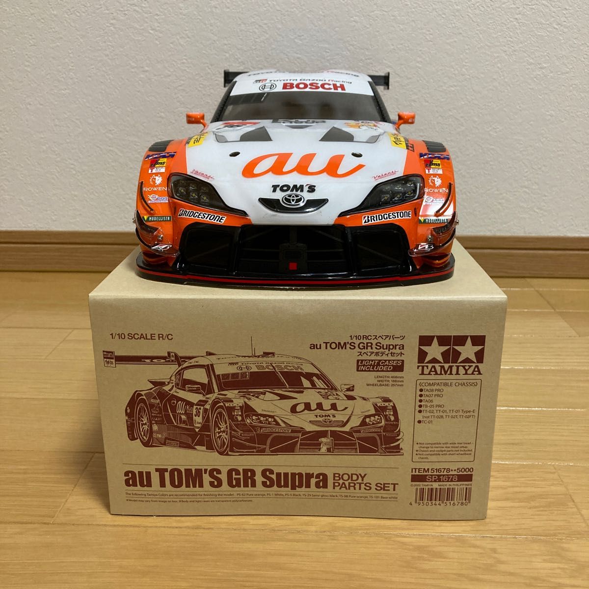 タミヤ 1/10 ボディ au TOM'S GR Supra SP1678 スープラ 塗装済み