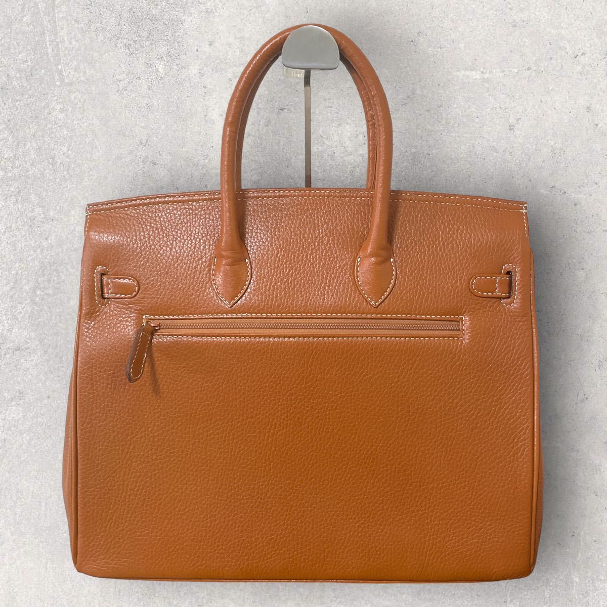 傳濱野 HAMANO オールレザー ハンドバッグ 皇室御用達 ブラウン 本革