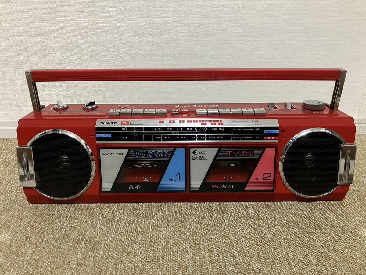 G227-② 送料無料 昭和レトロ SHARP/シャープ『QT-Y2 ダブルラジカセ