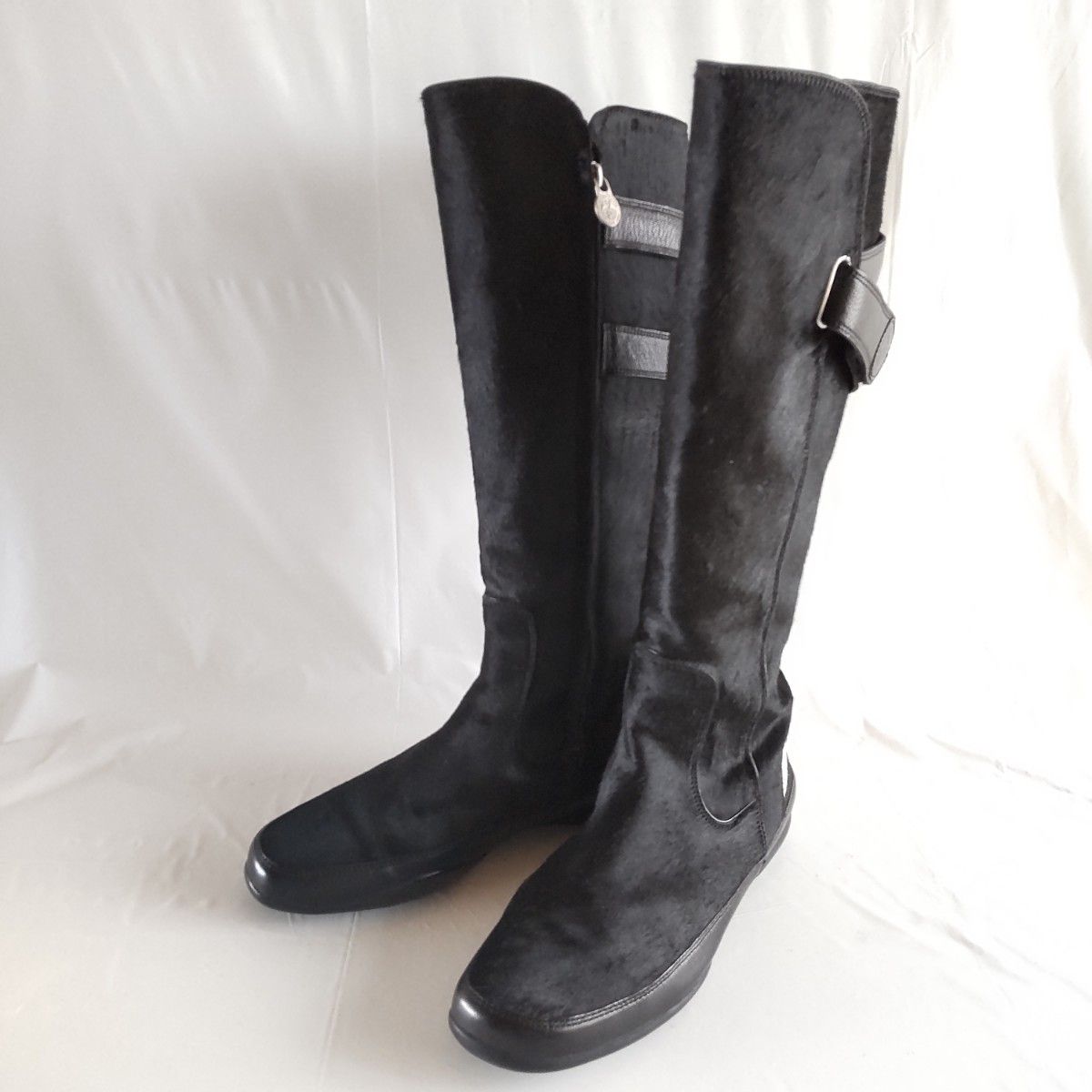 美品 BALLY バリー ロングブーツ 23 5cm ハラコ ブラック｜Yahoo