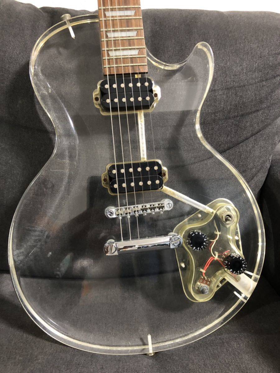 Yahoo!オークション - ギター レスポール スケルトン アクリル 透明 フ