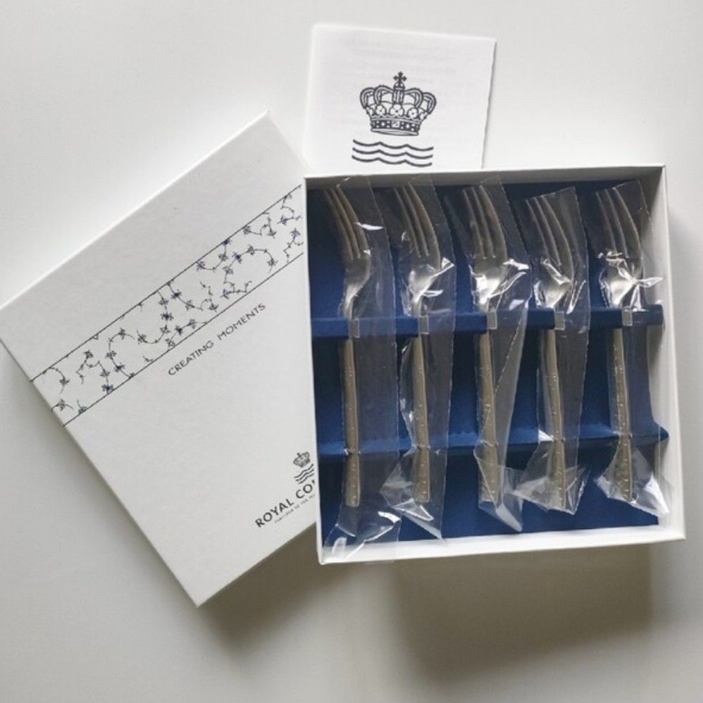 未使用 ロイヤルコペンハーゲン シェラン スモールフォーク 5本セット