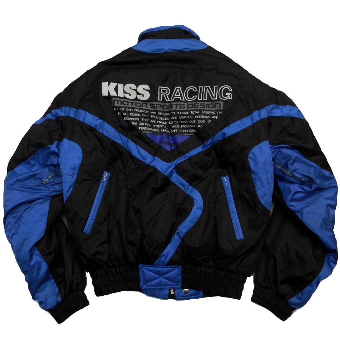 90s KISS RACING TEAM 中綿入り 防寒 ナイロン ライディングジャケット