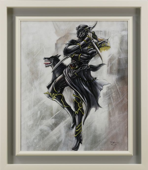 Yahoo!オークション - 天野喜孝 油絵 手描き《シャドウ》表サイン 裏