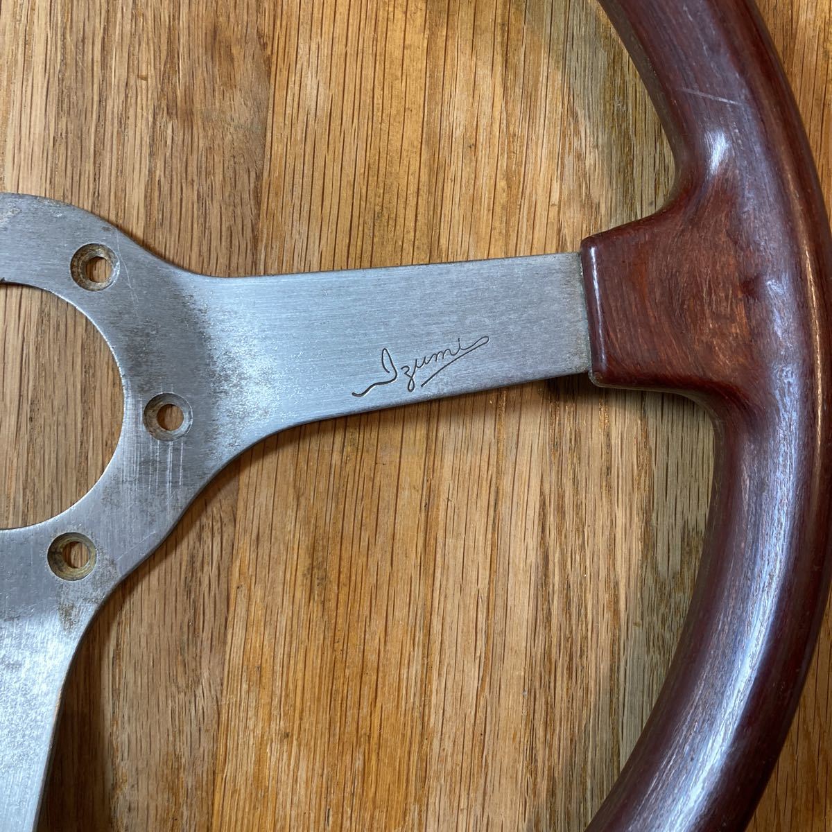 IZUMI イズミ ウッド調 ステアリング ハンドル 3スポーク φ36㎝ レトロ