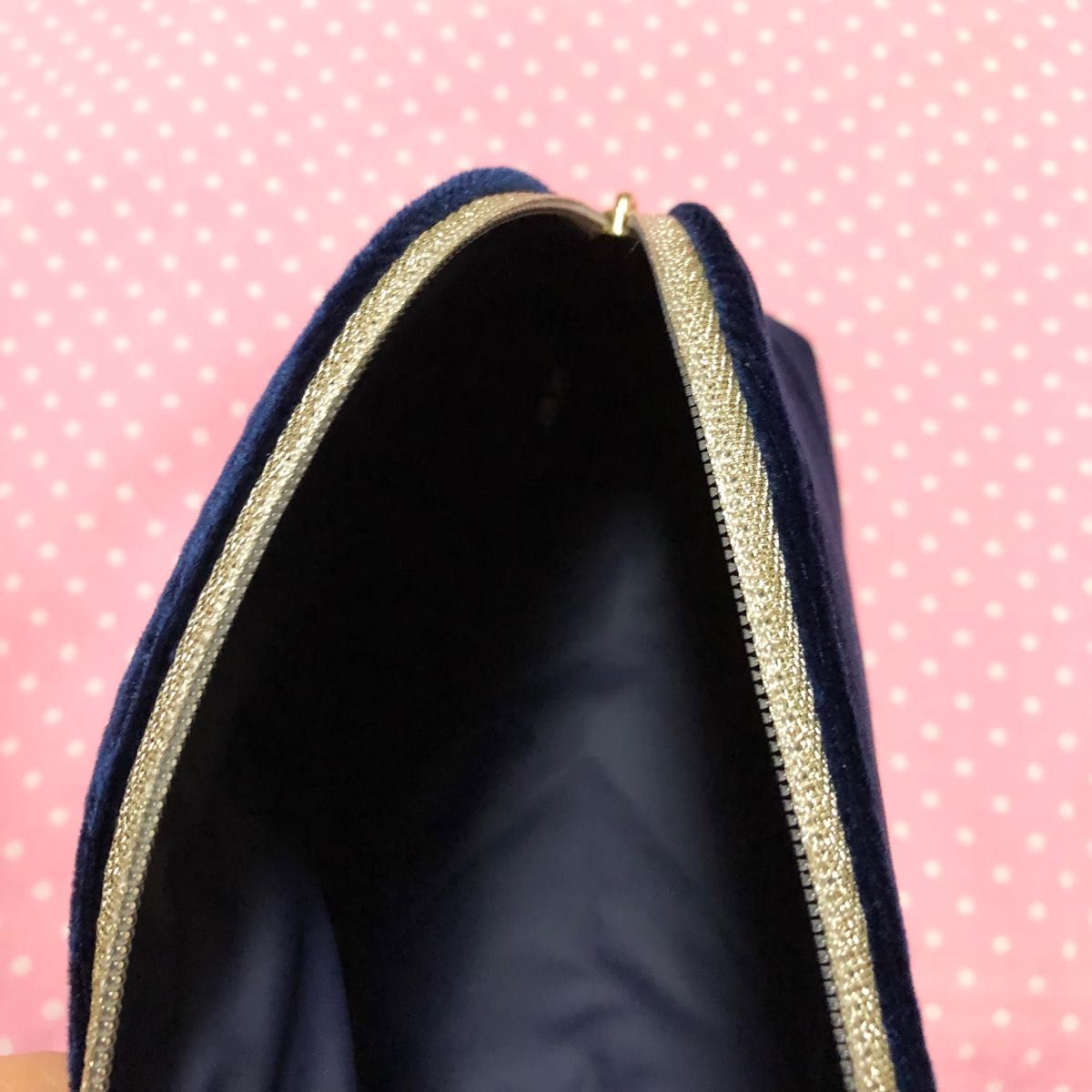 新品 ディオール Dior ポーチ ネイビー ブルー 紺 コフレ ベロア