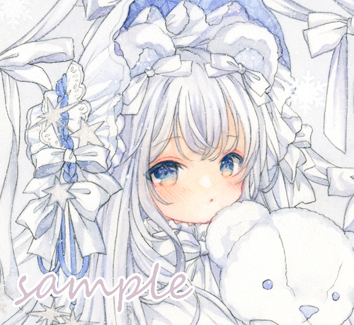 Yahoo!オークション - 手描きイラスト オリジナル snow bear A6サイズ