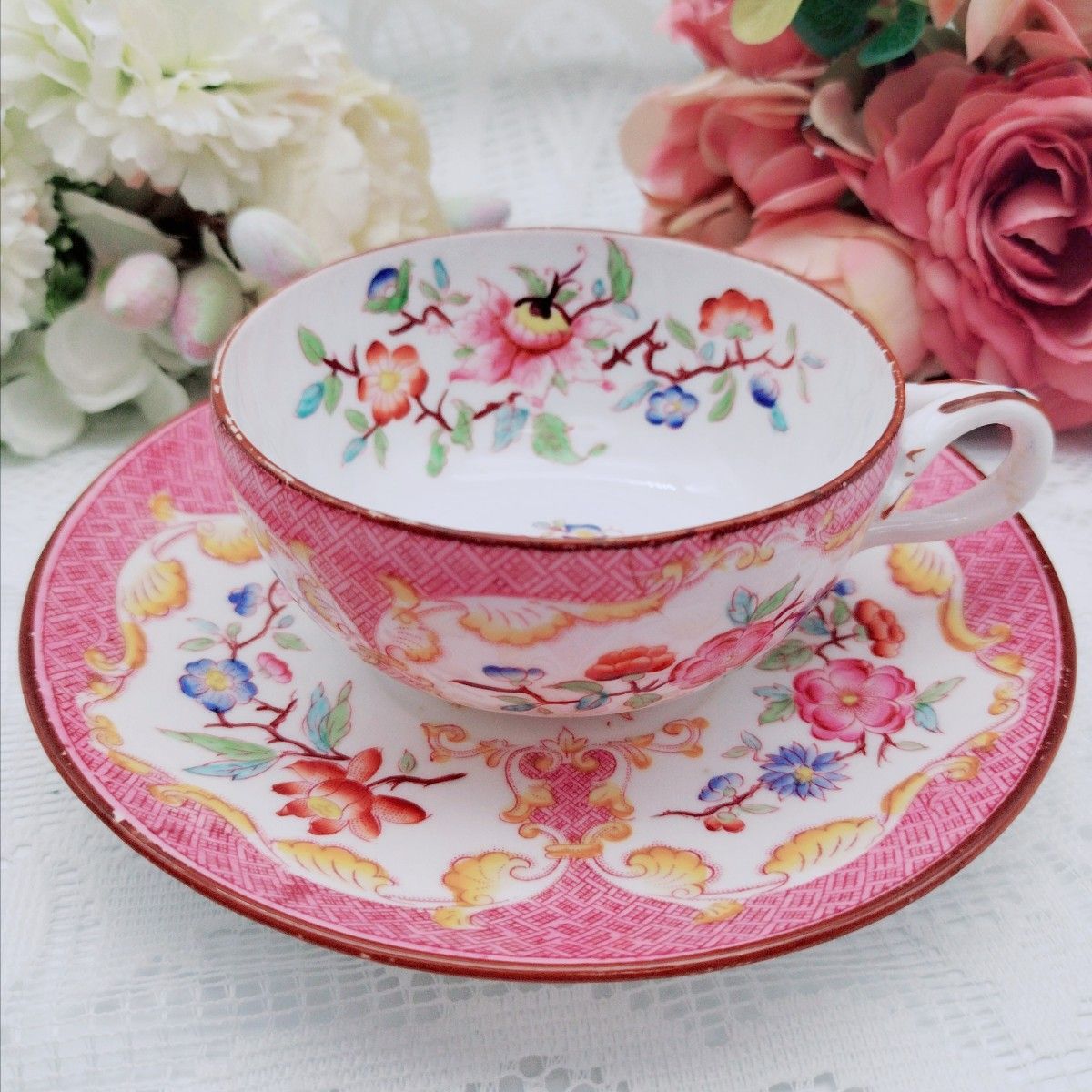 希少 サルグミンヌ ミントンMinton カップ＆ソーサー ピンク②｜Yahoo