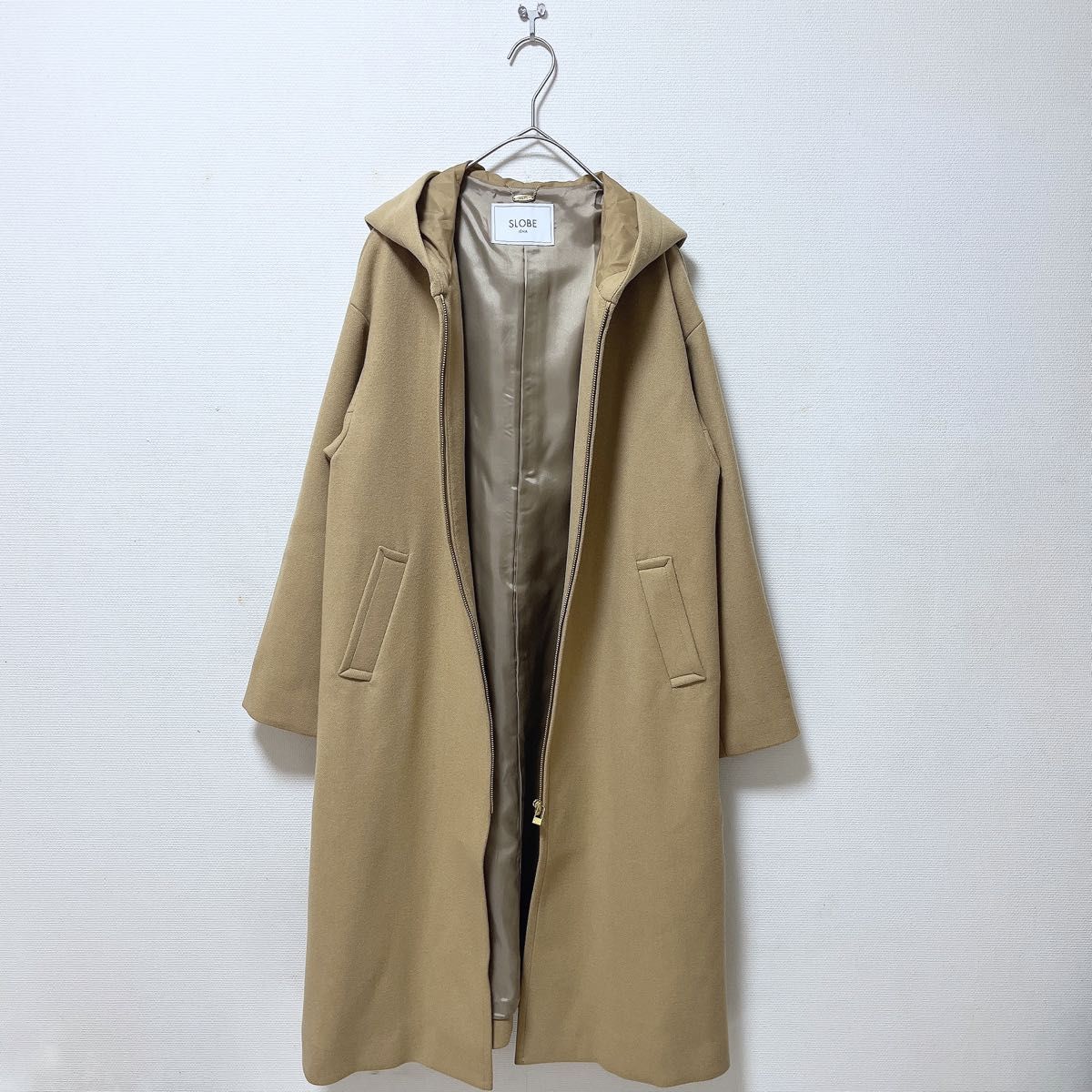 美品】SLOBE IENA ハミルトン HAMILTONフードロングコート ウール