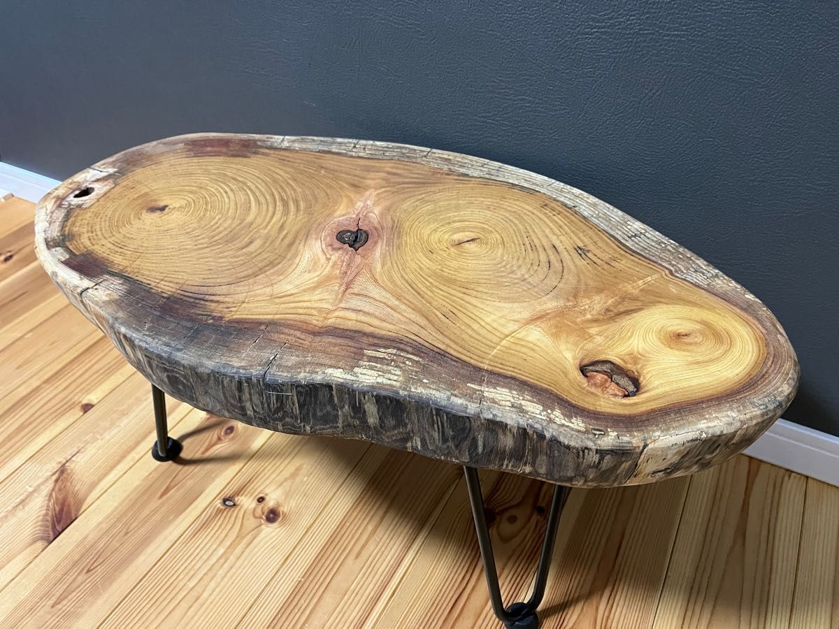 ローテーブル ケヤキ 欅 輪切り 一枚板 サイドテーブル ちゃぶ台