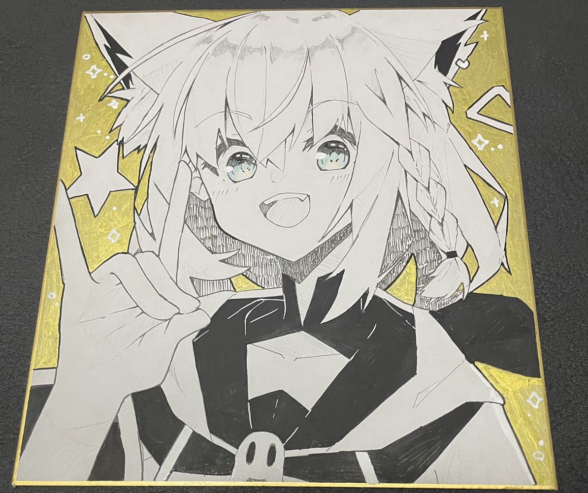 Yahoo!オークション - 直筆イラストサイン色紙 はしくれ 直筆 イラスト