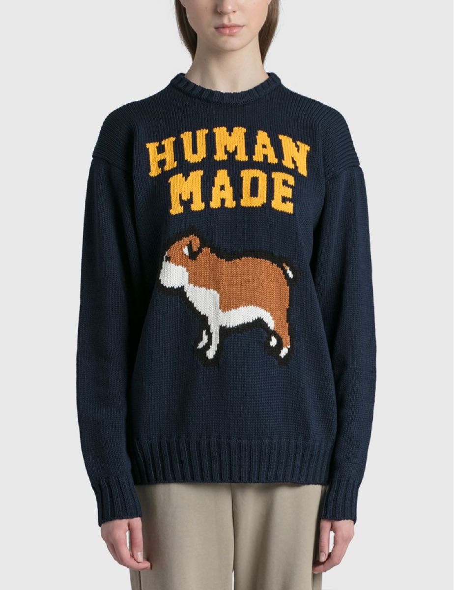HUMAN MADE 犬デザイン ニットセーター ネイビー