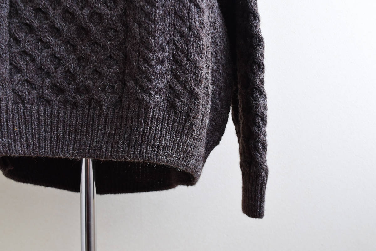 90s ORVIS フィッシャーマンセーター MADE IN IRELAND 表記XXL 茶系