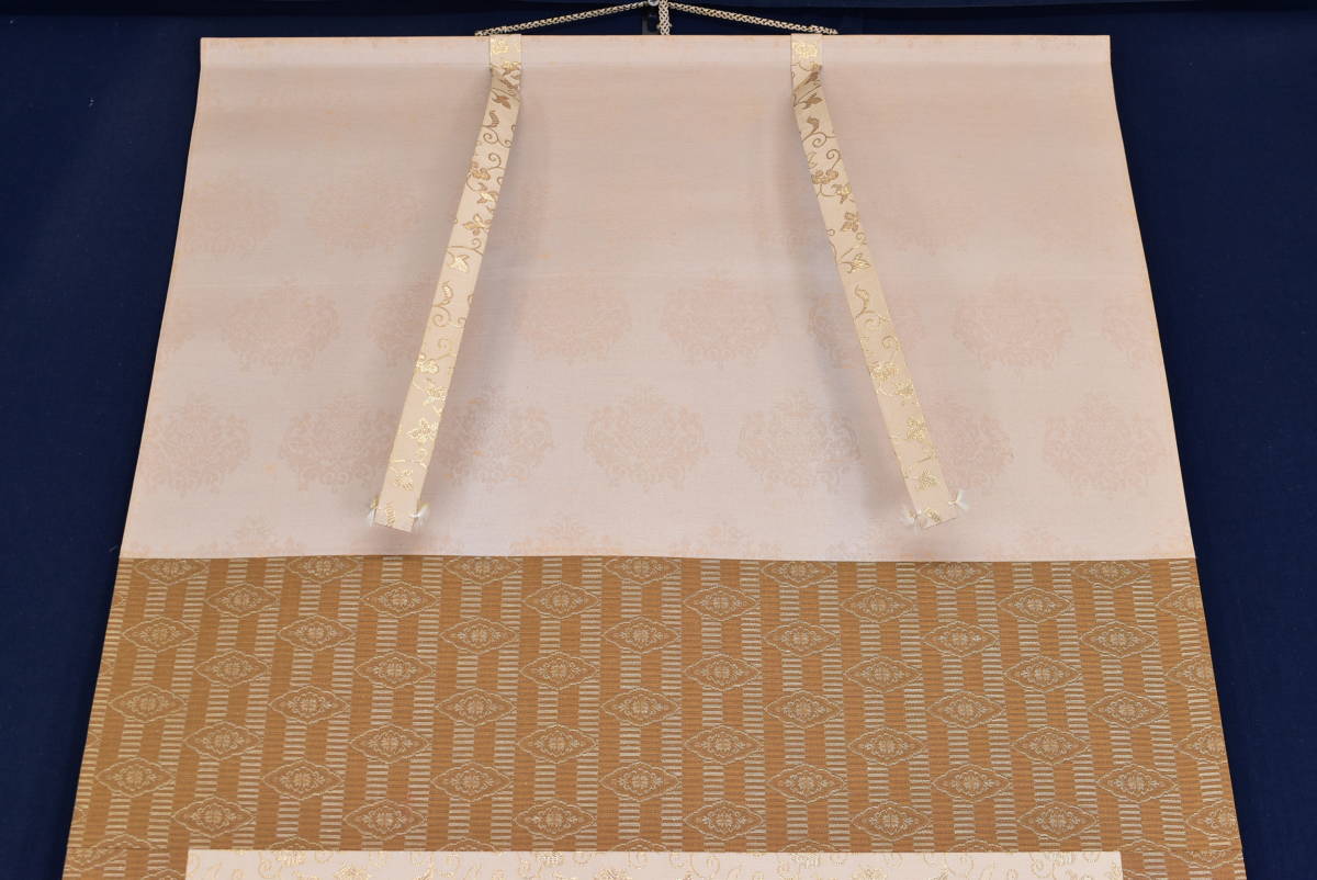 真作/秀峯/牡丹図//掛軸☆宝船☆AB-72