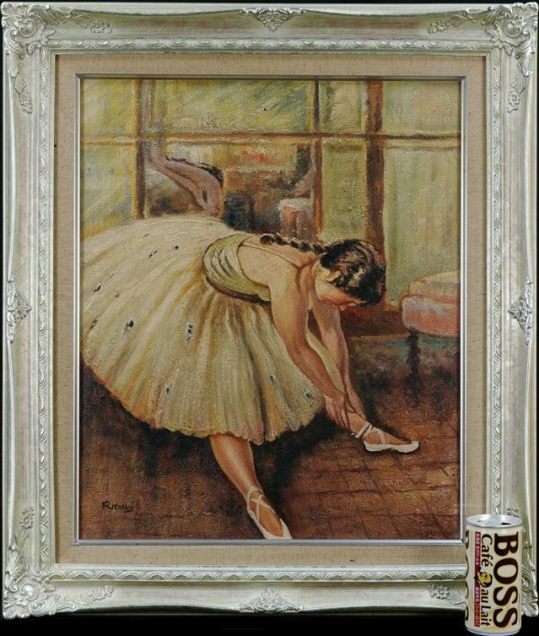 Yahoo!オークション - 小磯良平 油絵 手描き《踊り子》表サイン 裏書(