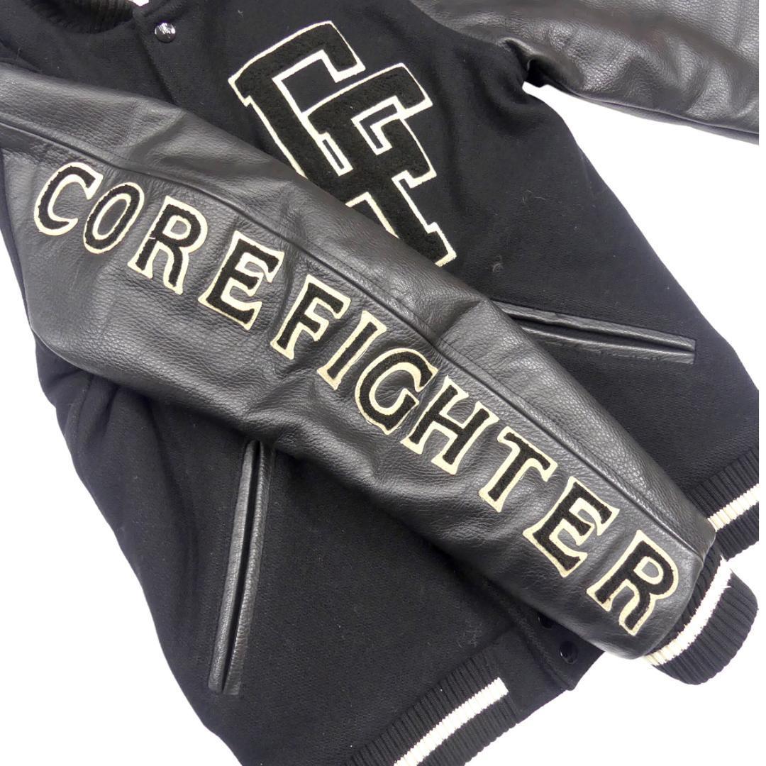 即決 Corefighter メンズM レザーアームスタジャン コアファイター 黒