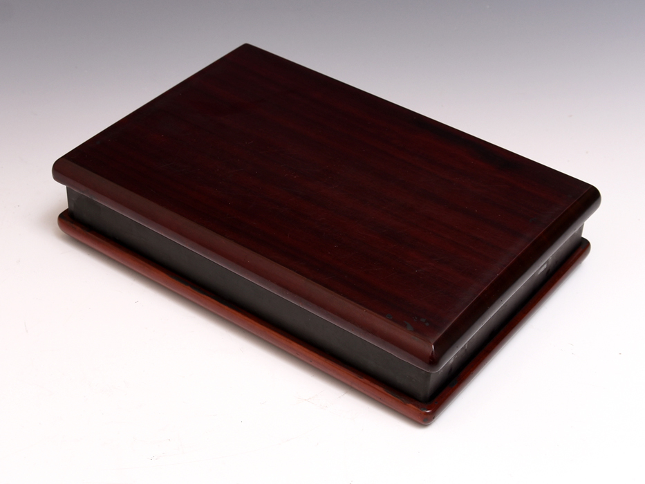 端渓硯 大型 唐木箱 硯重さ約4.2kg 中国美術 唐物 書