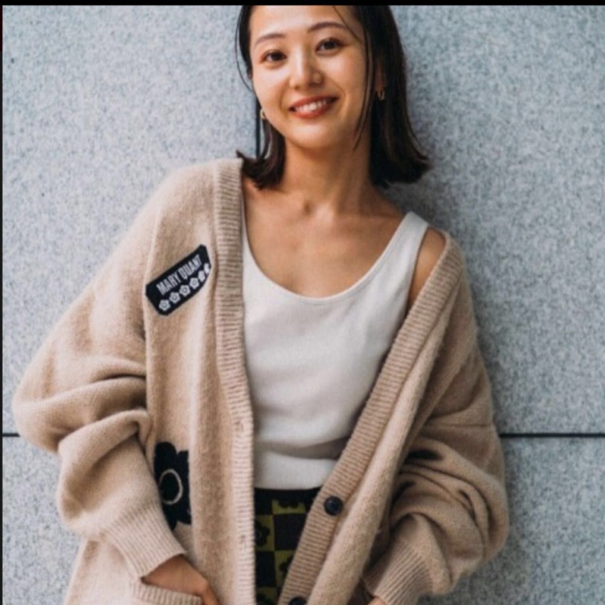 新品未使用品 マリークワント ニットカーディガン ベージュ｜Yahoo