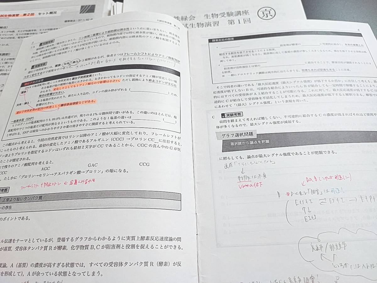 鉄緑会 19年度 入試生物演習フルセット 生物受験講座 柳沼先生 李先生
