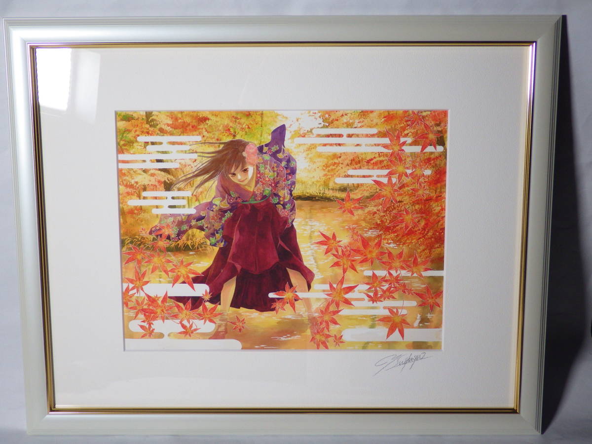 Yahoo!オークション - (X4) ちはやふる 複製原画 紅葉 直筆 サイン ち