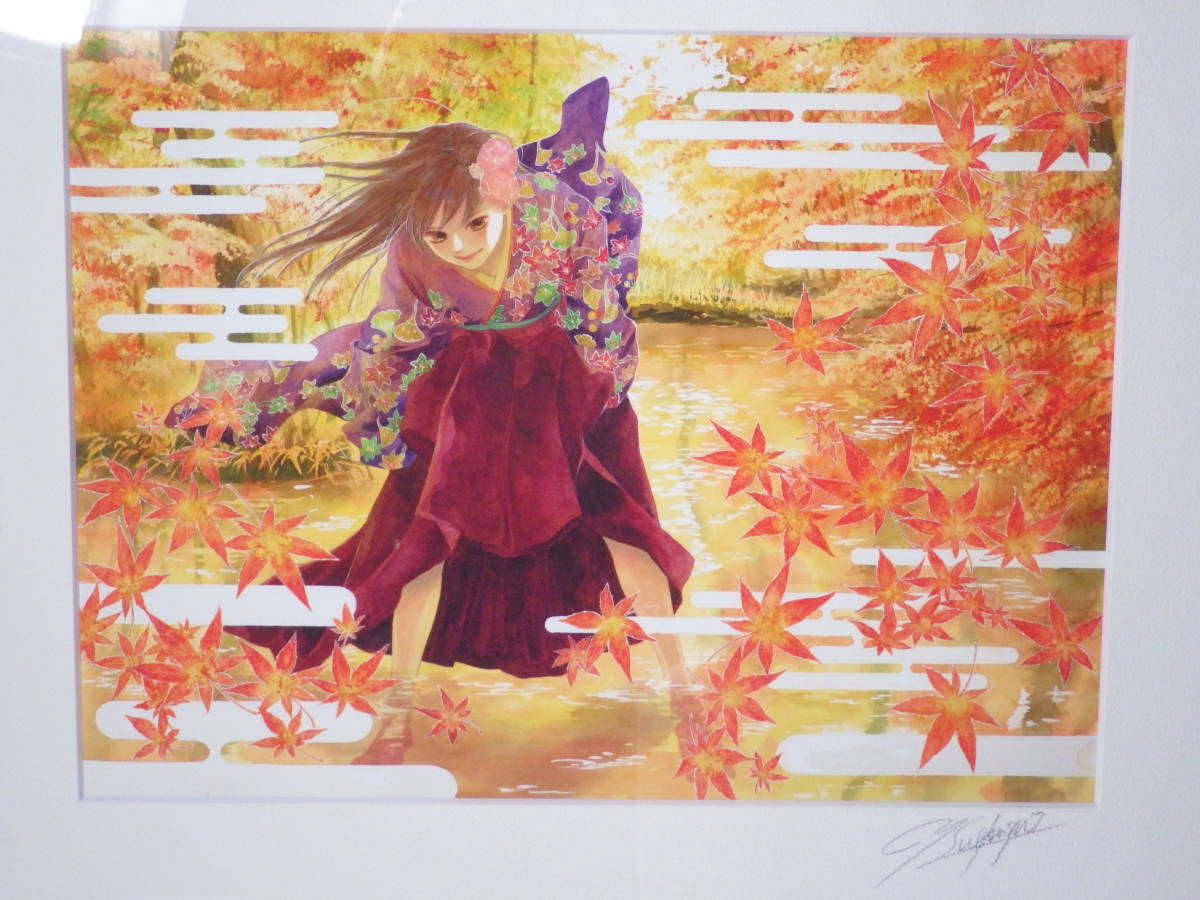 Yahoo!オークション - (X4) ちはやふる 複製原画 紅葉 直筆 サイン ち