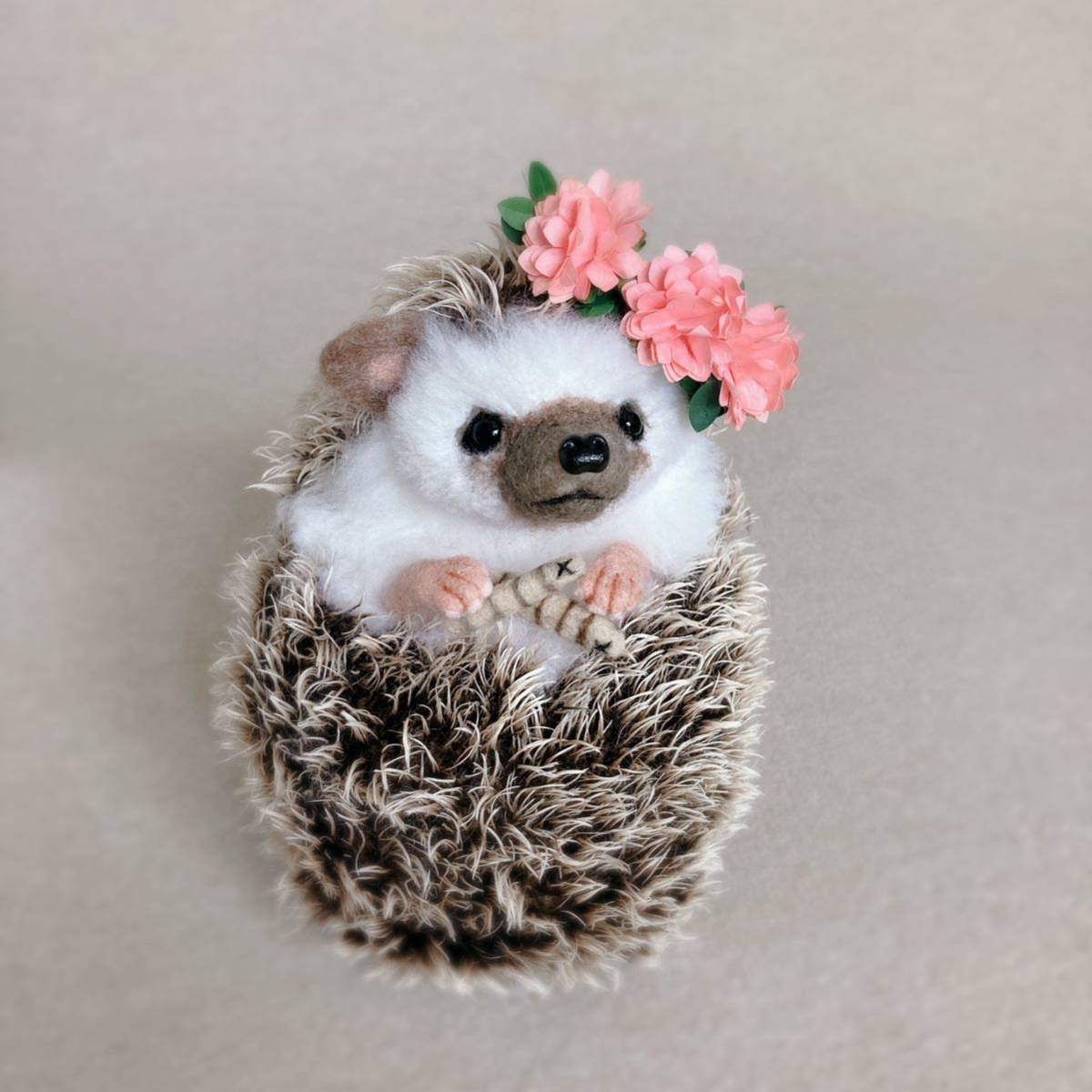 Yahoo!オークション - 羊毛フェルト ハリネズミ 高さ約17センチ アート