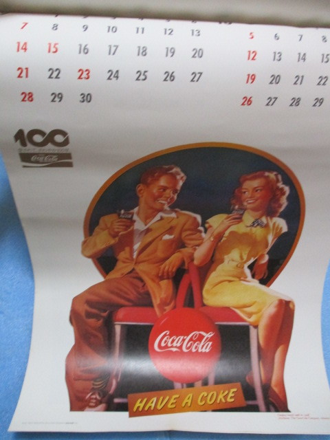 Yahoo!オークション - 1986年 コカ・コーラ 100周年記念カレンダー