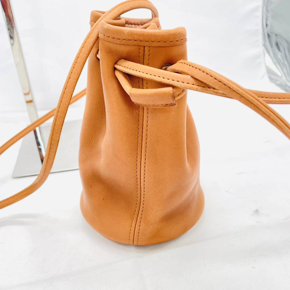 超希少 COACH オールドコーチ ショルダーバッグ 巾着 グラブタンレザー