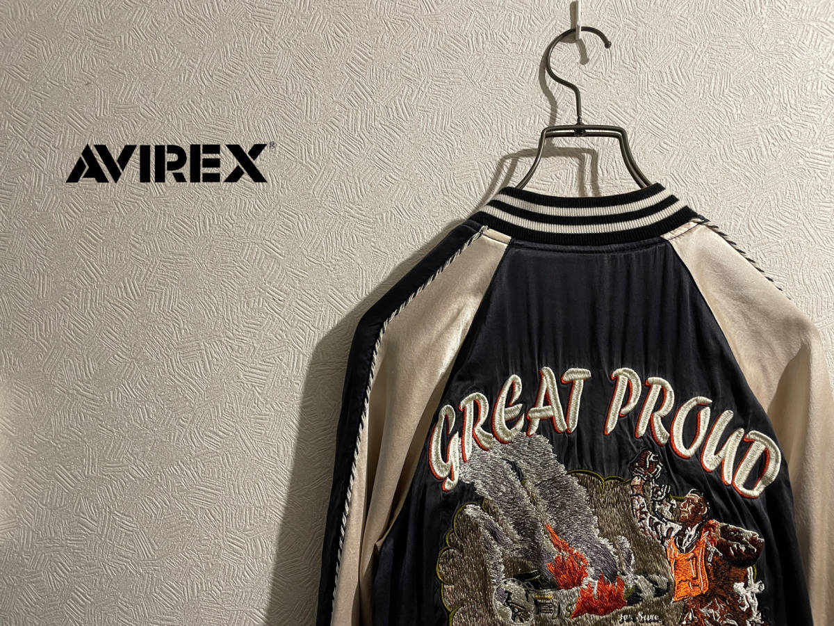 ◯ AVIREX ピンナップガール × ドラゴン シルク リバーシブル