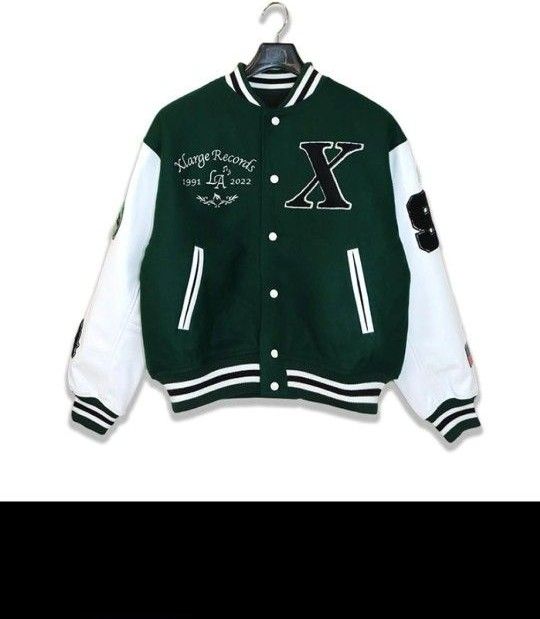 XLARGE エクストララージ スタジャン 完売品 緑 サイズL 美中古 袖革