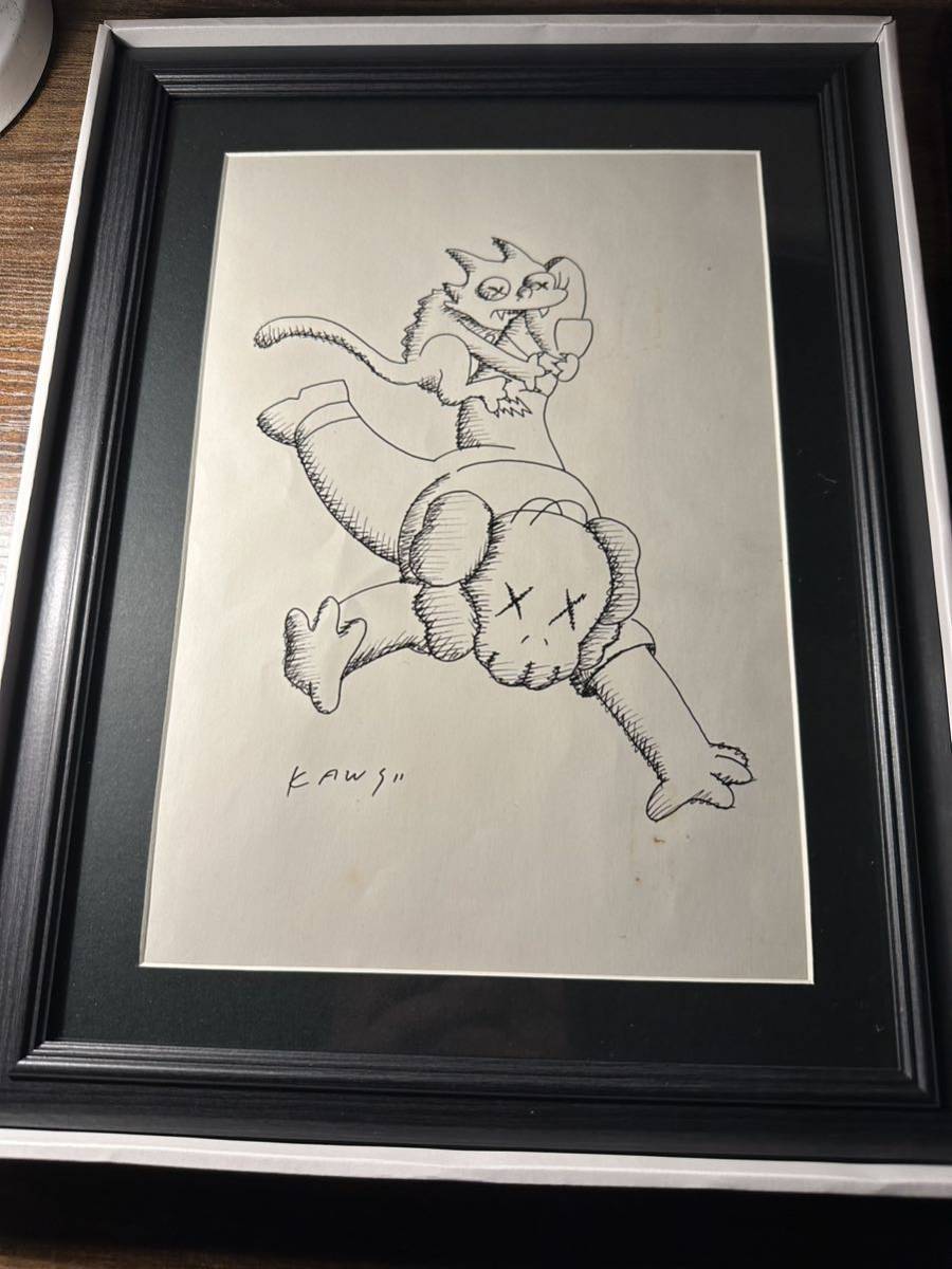 Yahoo!オークション - 真作 KAWS カウズ 直筆原画 サイン入り