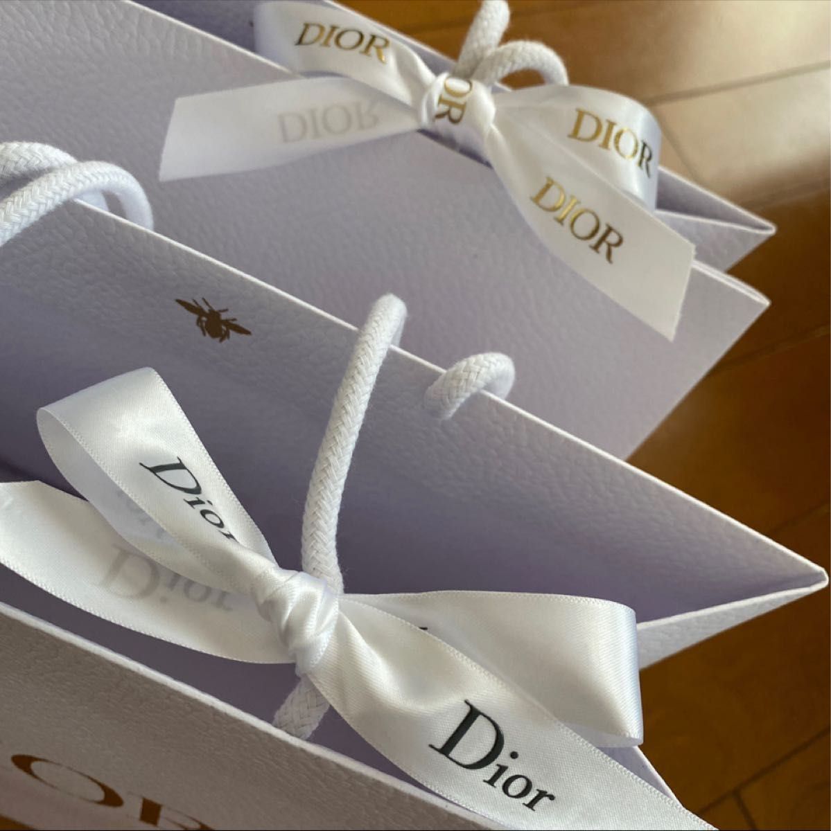 Dior ディオール ショッパー 大 2枚リボン付きノベルティ内側に